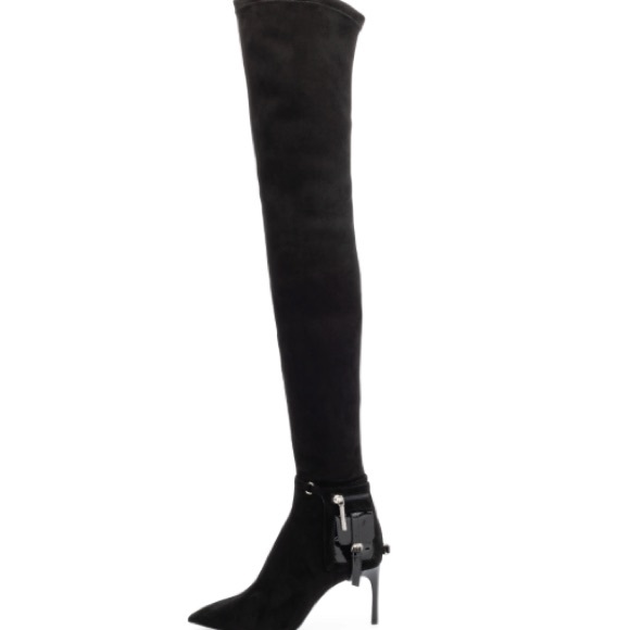 Kendall Miles Thigh High Black Over-the-Knee Boots - Picture 1 of 4